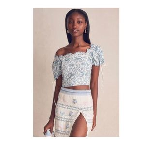 Loveshackfancy Bundle: two blouses Melinda Top in ivory shores and antique white